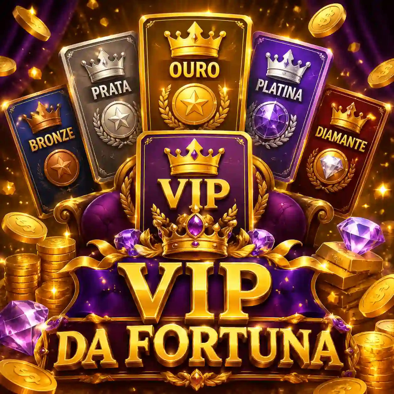 Os quatro níveis do programa VIP: Bronze, Prata, Ouro e Diamante